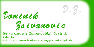 dominik zsivanovic business card